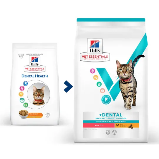 Vetessentials Feline Adult 1+Multi-Benefit+ Dental Poulet